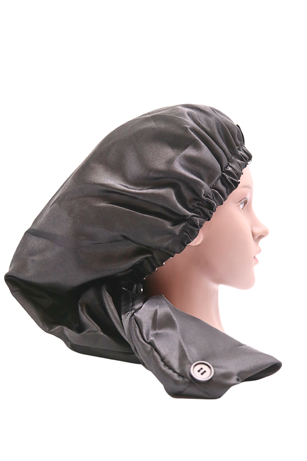 SATIN LONG BONNET  with BUTTON TO MAKE SHORTER