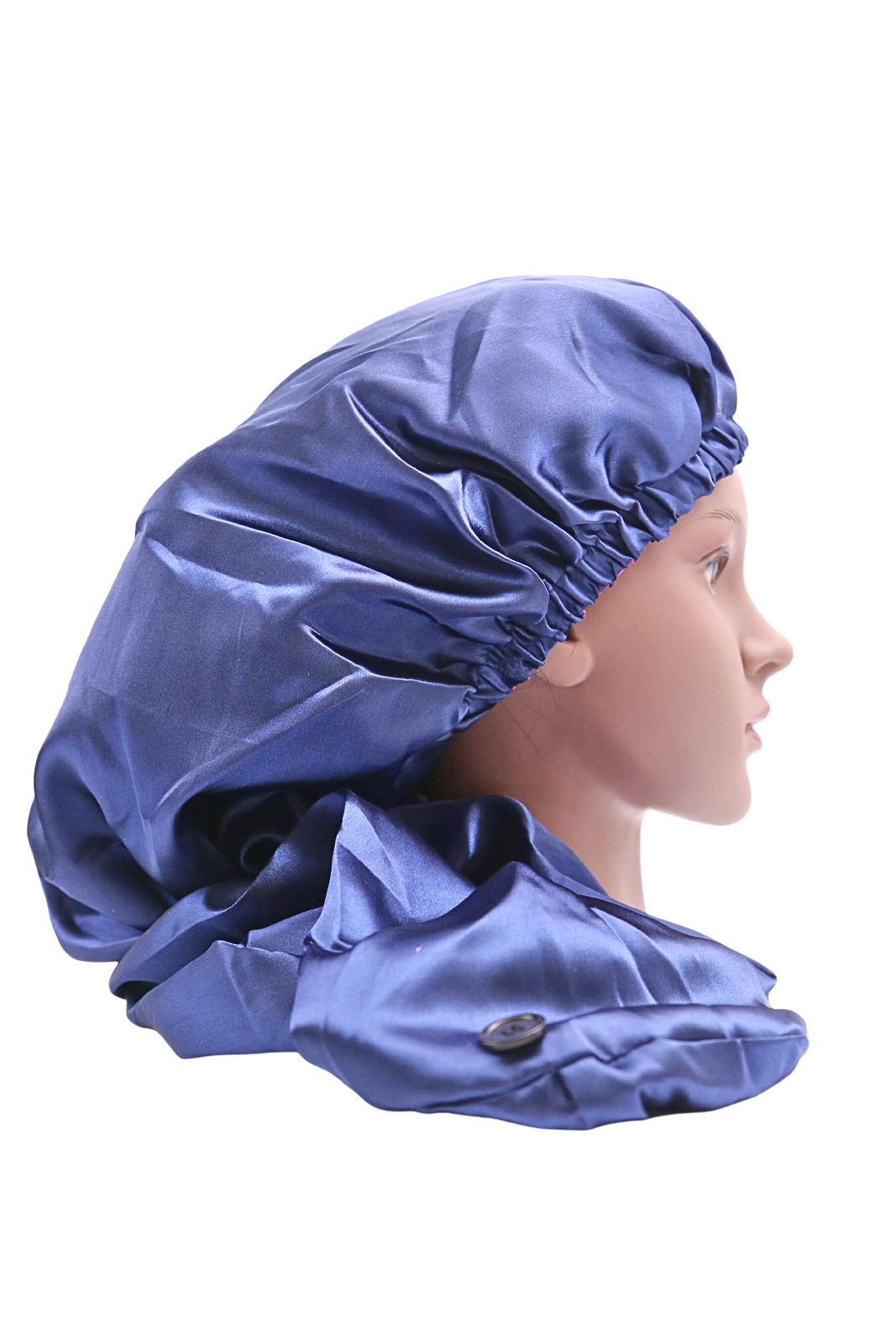 SATIN LONG BONNET  with BUTTON TO MAKE SHORTER